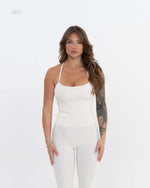 The Aura Tank Top - Ivory White - front