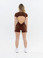 Jumpsuit - Short Sleeve-Shorts with Cutout