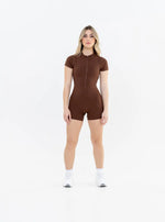 Jumpsuit - Short Sleeve-Shorts with Cutout