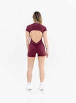 Jumpsuit - Short Sleeve-Shorts with Cutout