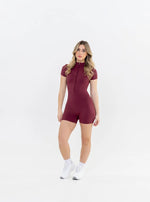 Jumpsuit - Short Sleeve-Shorts with Cutout